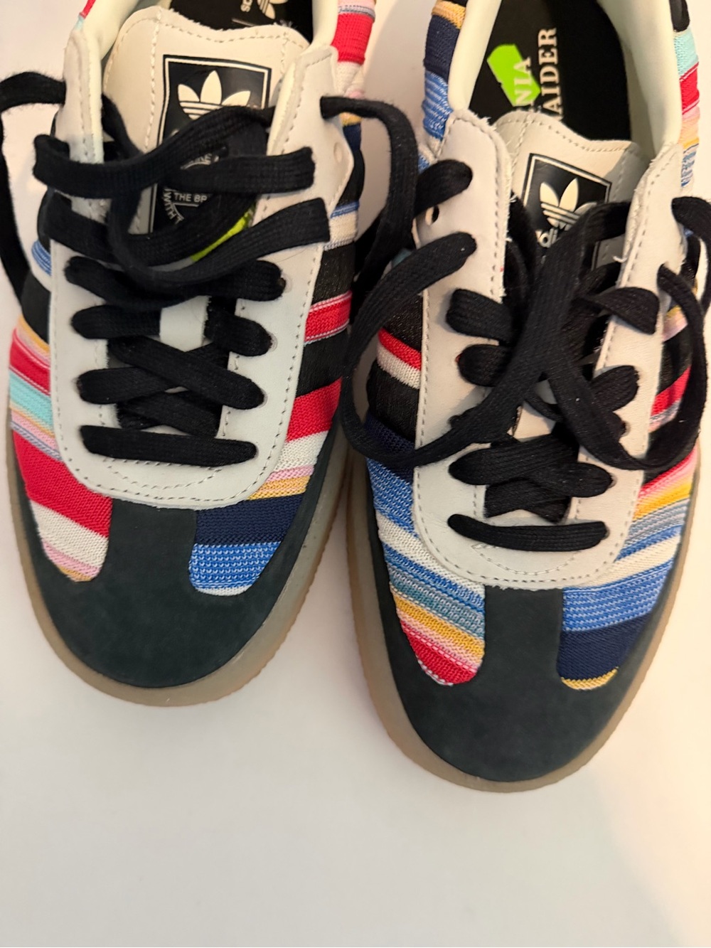 RARE!! ADIDAS Samba X KSENIA SCHNAIDER Multi Colour Striped Sneakers Size 7 - Picture 6 of 8